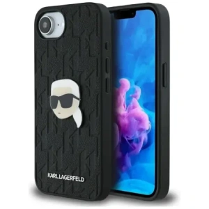 Wholesale Karl Lagerfeld Monogram Karl Head Pin Apple iPhone 16e black - KLD22024 - {ean13} - Hurt