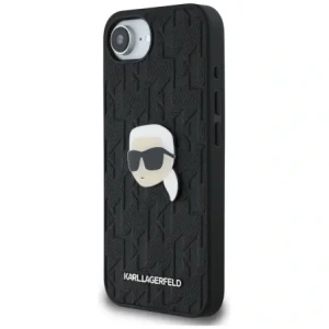 Wholesale Karl Lagerfeld Monogram Karl Head Pin Apple iPhone 16e black - KLD22024 - {ean13} - Hurt