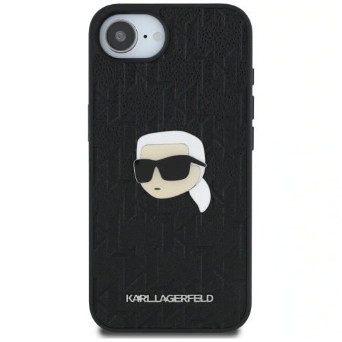 Etui Karl Lagerfeld Monogram Karl Head Pin do Apple iPhone 16e czarny