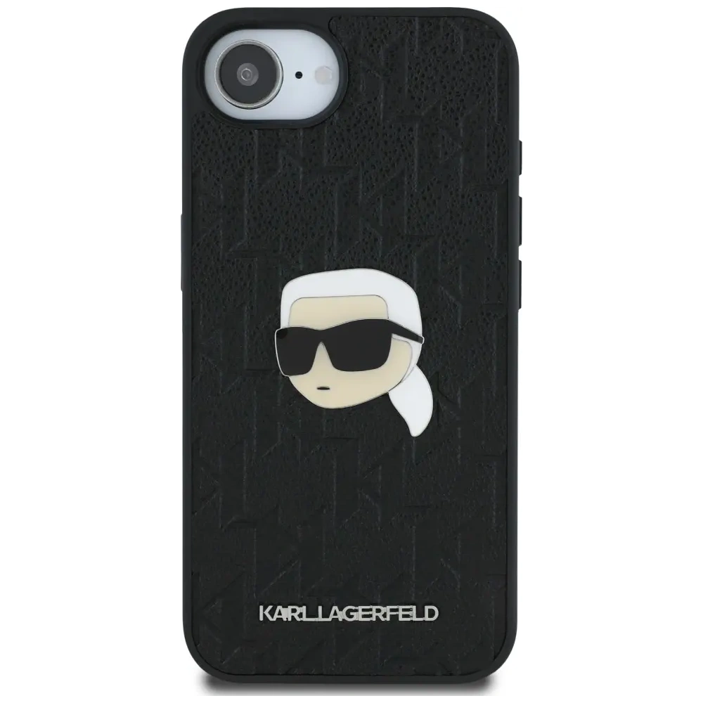 Wholesale Karl Lagerfeld Monogram Karl Head Pin Apple iPhone 16e black - KLD22024 - {ean13} - Hurt