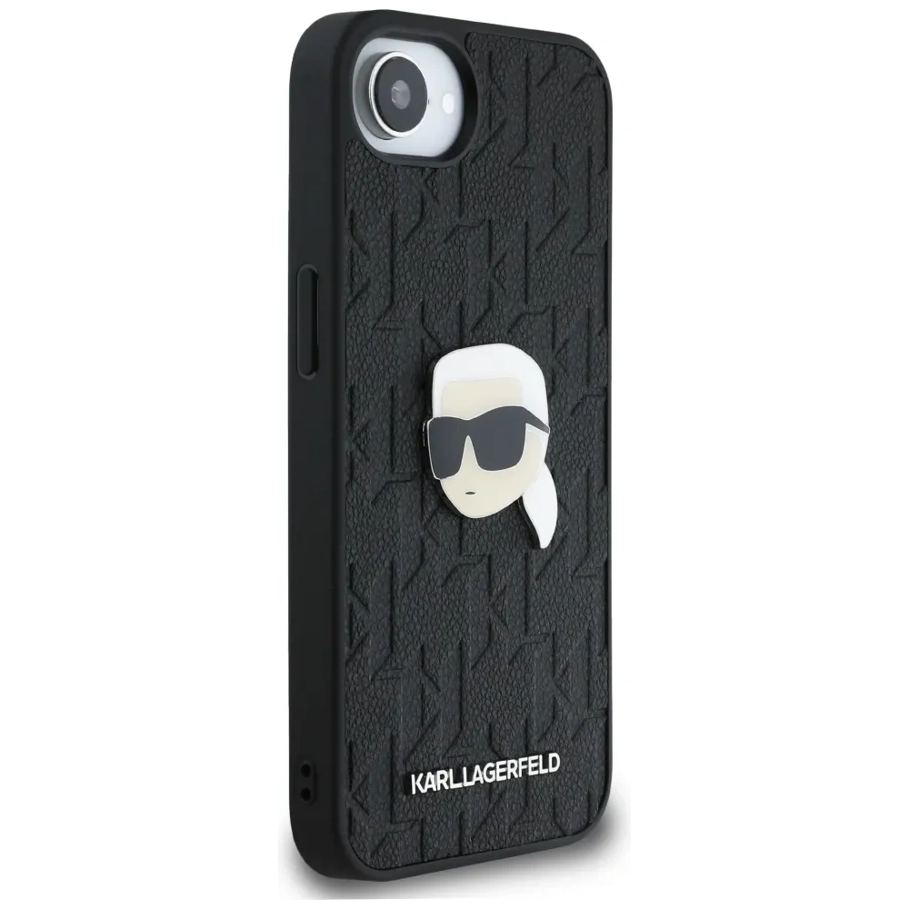 Wholesale Karl Lagerfeld Monogram Karl Head Pin Apple iPhone 16e black - KLD22024 - {ean13} - Hurt