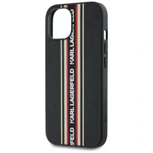 Wholesale Karl Lagerfeld Saffiano Athleisure Stripes Cord Apple iPhone 15 black-red - KLD22025 - {ean13} - Hurt