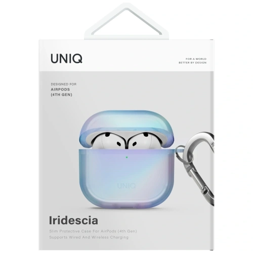 Etui UNIQ Iridescia do Apple AirPods 4 Hang Case niebieski