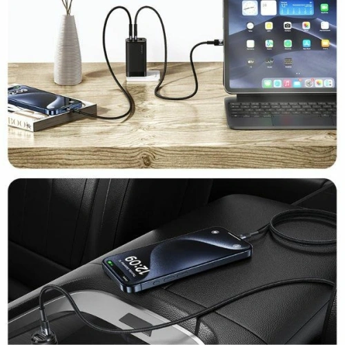 Kabel USAMS USB-C na USB-C set 30szt. 60W 1,2m pleciony SJ724ZJ01 (US-SJ724 )