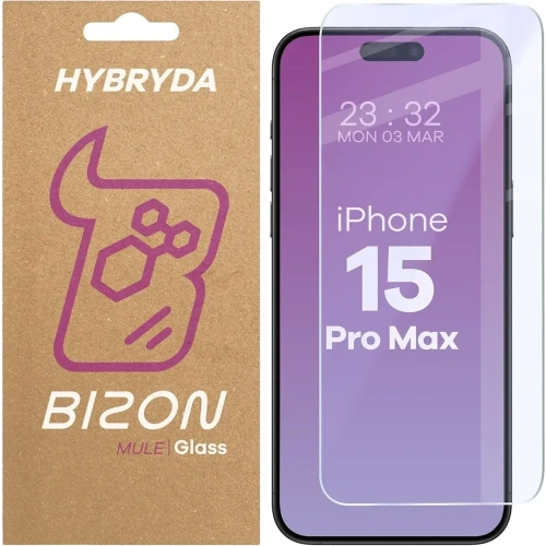 Elastyczne szkło hybrydowe Bizon Glass Mule do Apple iPhone 15 Pro Max