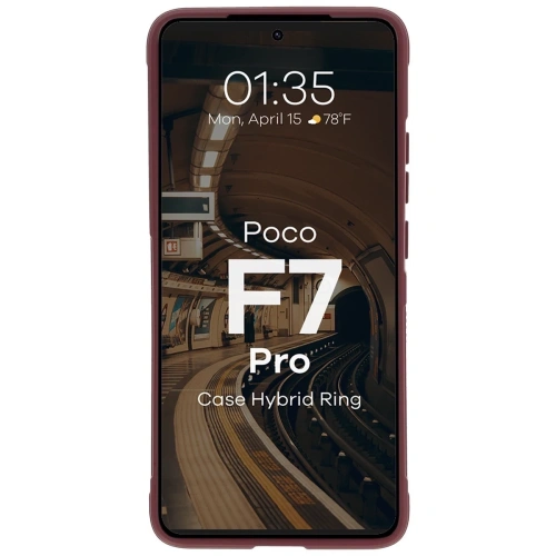 Pancerne etui Bizon Case Tur do Xiaomi Poco F7 Pro burgundowe