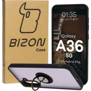 Hurtownia GSM - Bizon Case Hybrid Ring Samsung Galaxy A36 5G fumuriu cu un cadru negru - BIZ9055 - {ean13} - Hurt