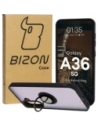 Bizon Case Hybrid Ring Samsung Galaxy A36 5G rauchig mit schwarzem Rahmen