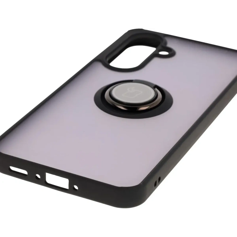 Hurtownia GSM - Etui z uchwytem na palec Bizon Case Hybrid Ring do Samsung Galaxy A36 5G przydymione z czarną ramką - BIZ9055 - {ean13} - Hurt