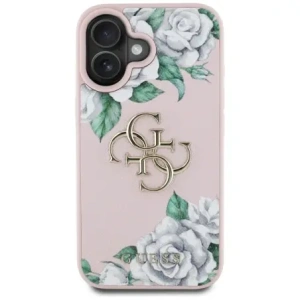 Wholesale Guess Grained Roses Big 4G logo Apple iPhone 16 pink - GUE4539 - {ean13} - Hurt