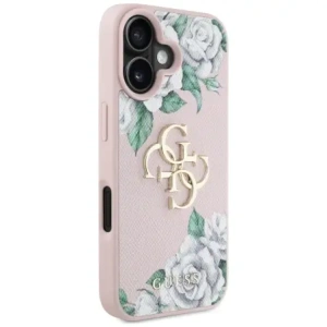 Wholesale Guess Grained Roses Big 4G logo Apple iPhone 16 pink - GUE4539 - {ean13} - Hurt