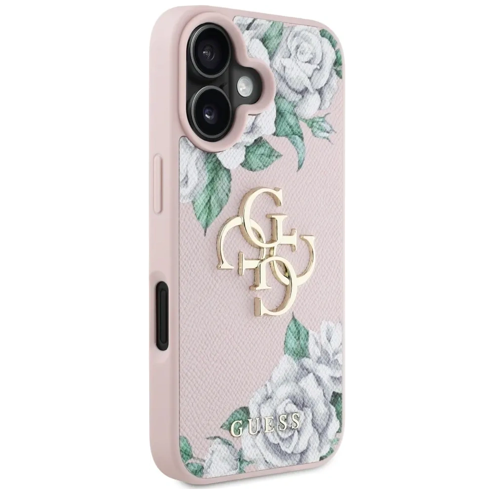 Wholesale Guess Grained Roses Big 4G logo Apple iPhone 16 pink - GUE4539 - {ean13} - Hurt