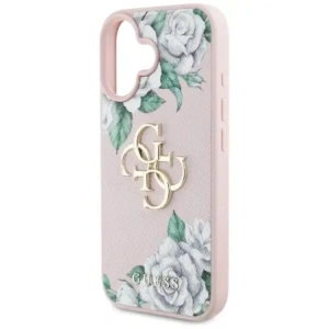 Wholesale Guess Grained Roses Big 4G logo Apple iPhone 16 pink - GUE4539 - {ean13} - Hurt