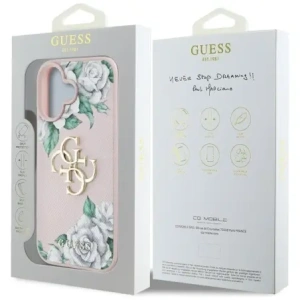 Wholesale Guess Grained Roses Big 4G logo Apple iPhone 16 pink - GUE4539 - {ean13} - Hurt