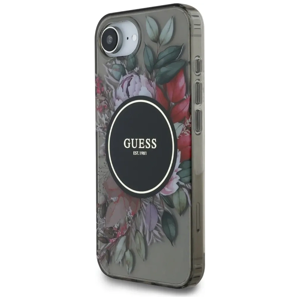 Hurtownia GSM - Guess IML Blumen MagSafe Apple iPhone 16e schwarz - GUE4540 - {ean13} - Hurt