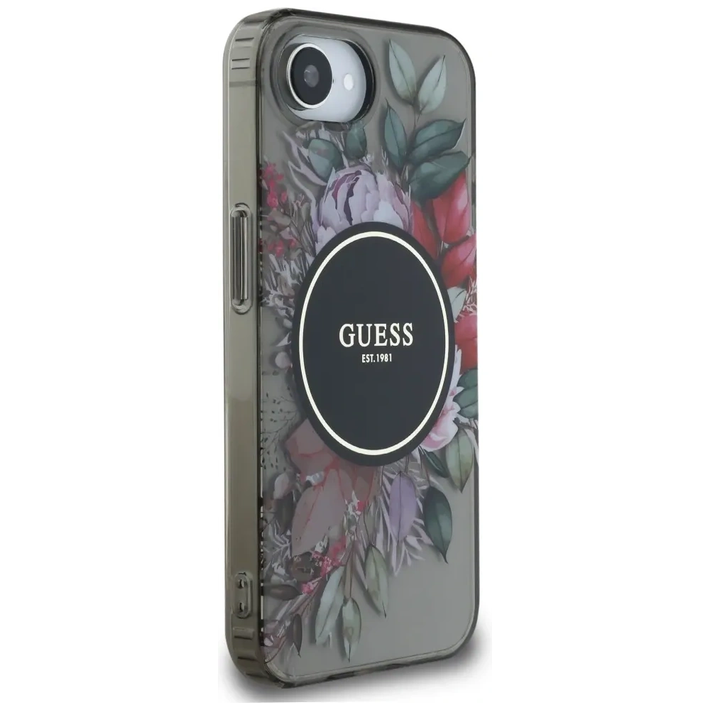 Hurtownia GSM - Guess IML Flori MagSafe Apple iPhone 16e negru - GUE4540 - {ean13} - Hurt