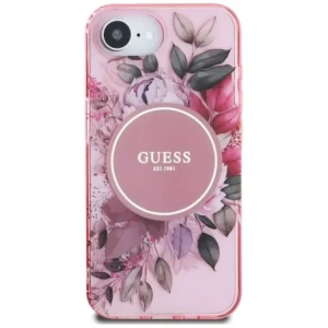 Wholesale Guess IML Flowers MagSafe Apple iPhone 16e pink - GUE4541 - {ean13} - Hurt