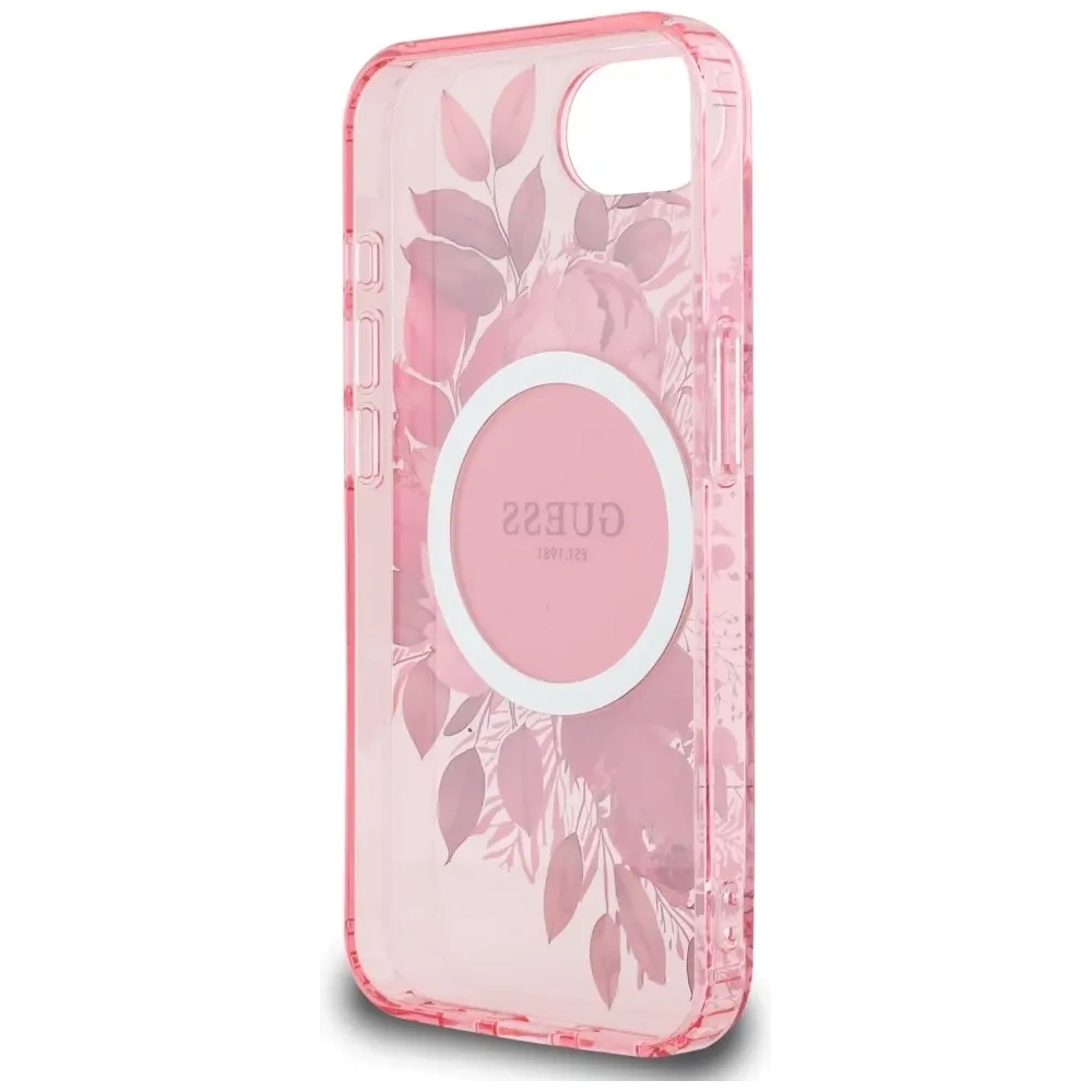 Wholesale Guess IML Flowers MagSafe Apple iPhone 16e pink - GUE4541 - {ean13} - Hurt