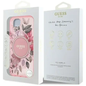 Wholesale Guess IML Flowers MagSafe Apple iPhone 16e pink - GUE4541 - {ean13} - Hurt