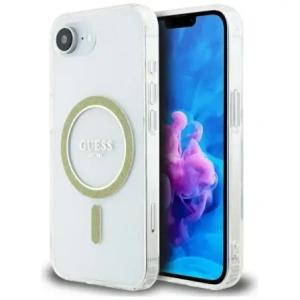 Wholesale Guess IML Glitter Circle MagSafe Apple iPhone 16e clear - GUE4542 - {ean13} - Hurt