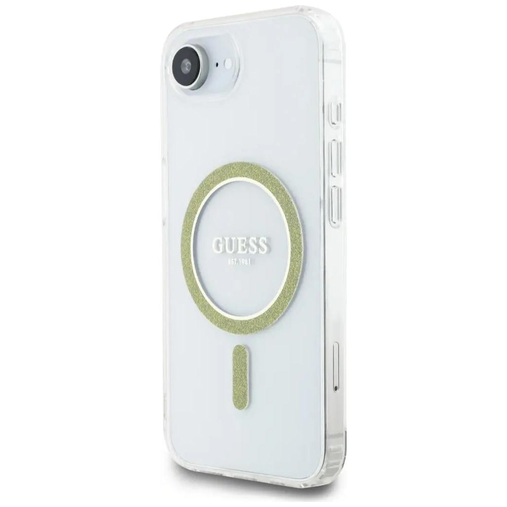 Hurtownia GSM - Guess IML Glitter Circle MagSafe Apple iPhone 16e klar - GUE4542 - {ean13} - Hurt