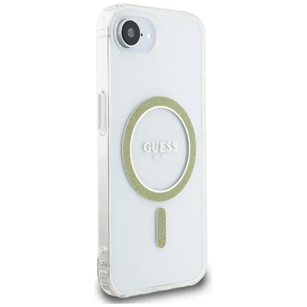 Hurtownia GSM - Guess IML Glitter Circle MagSafe Apple iPhone 16e klar - GUE4542 - {ean13} - Hurt