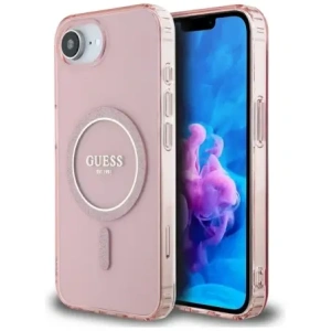 Hurtownia GSM - Guess IML Csillámos Kör MagSafe Apple iPhone 16e rózsaszín - GUE4543 - {ean13} - Hurt
