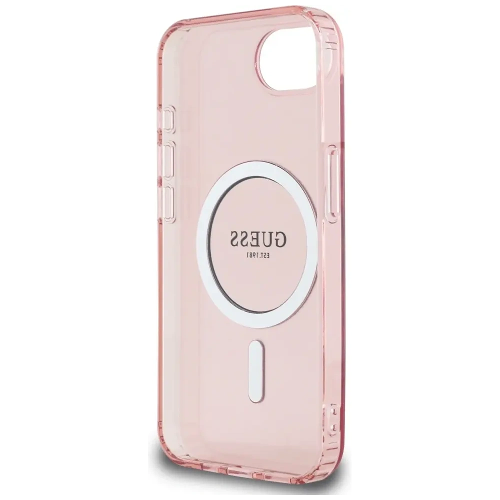 Wholesale Guess IML Glitter Circle MagSafe Apple iPhone 16e pink - GUE4543 - {ean13} - Hurt