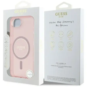 Wholesale Guess IML Glitter Circle MagSafe Apple iPhone 16e pink - GUE4543 - {ean13} - Hurt