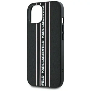 Wholesale Karl Lagerfeld Saffiano Athleisure Stripes Cord Apple iPhone 15 black-pink - KLD22026 - {ean13} - Hurt