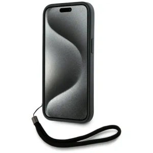 Wholesale Karl Lagerfeld Saffiano Athleisure Stripes Cord Apple iPhone 15 Pro black-red - KLD22027 - {ean13} - Hurt