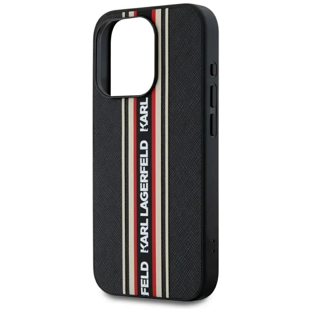 Hurtownia GSM - Karl Lagerfeld Saffiano Athleisure Proužky Cord Apple iPhone 15 Pro černá-červená - KLD22027 - {ean13} - Hurt