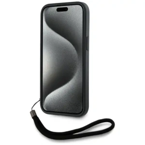 Wholesale Karl Lagerfeld Saffiano Athleisure Stripes Cord Apple iPhone 15 Pro Max black-red - KLD22029 - {ean13} - Hurt