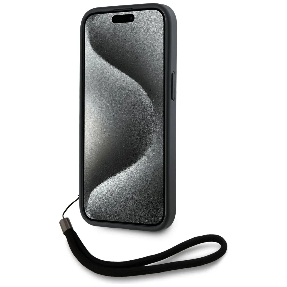 Hurtownia GSM - Karl Lagerfeld Saffiano Athleisure Csíkos Kábel Apple iPhone 15 Pro Max fekete-piros - KLD22029 - {ean13} - Hurt