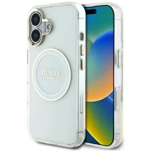 Hurtownia GSM - Guess IML Metal Colorat Cerc Logo Clasic MagSafe Apple iPhone 16 alb - GUE4544 - {ean13} - Hurt