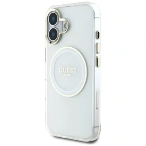 Hurtownia GSM - Guess IML Metal Colorat Cerc Logo Clasic MagSafe Apple iPhone 16 alb - GUE4544 - {ean13} - Hurt