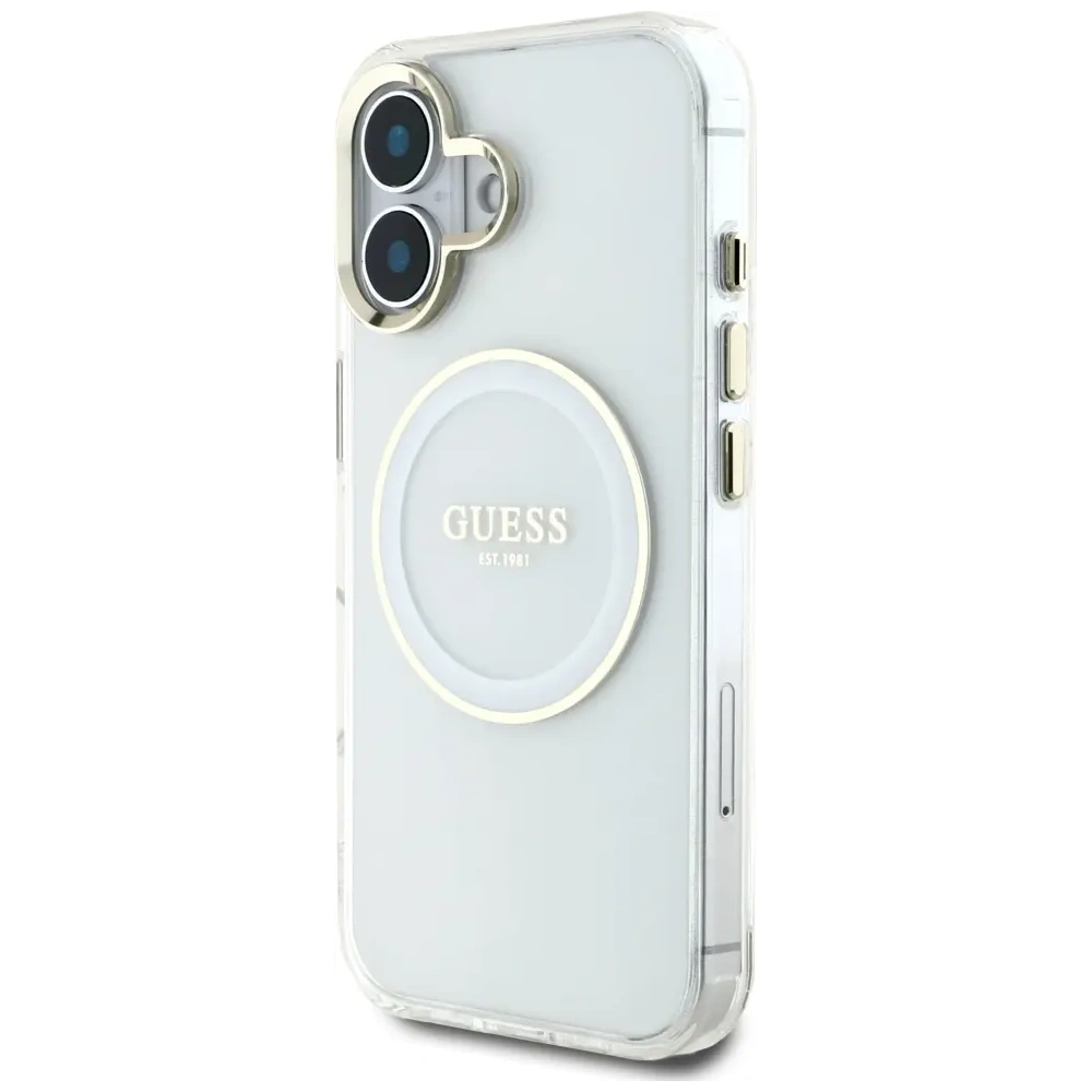 Hurtownia GSM - Tippelj IML Fém Színű Kör Klasszikus Logó MagSafe Apple iPhone 16 fehér - GUE4544 - {ean13} - Hurt