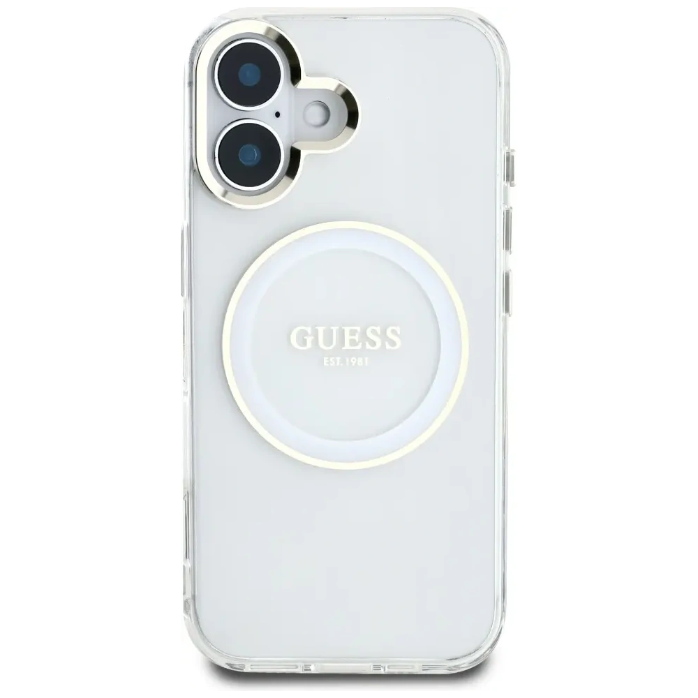 Hurtownia GSM - Tippelj IML Fém Színű Kör Klasszikus Logó MagSafe Apple iPhone 16 fehér - GUE4544 - {ean13} - Hurt