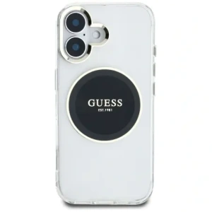 Wholesale Guess IML Metal Colored Circle Classic Logo MagSafe Apple iPhone 16 black - GUE4545 - {ean13} - Hurt