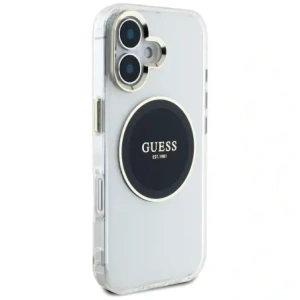 Wholesale Guess IML Metal Colored Circle Classic Logo MagSafe Apple iPhone 16 black - GUE4545 - {ean13} - Hurt