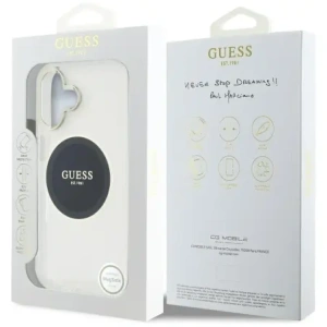 Wholesale Guess IML Metal Colored Circle Classic Logo MagSafe Apple iPhone 16 black - GUE4545 - {ean13} - Hurt