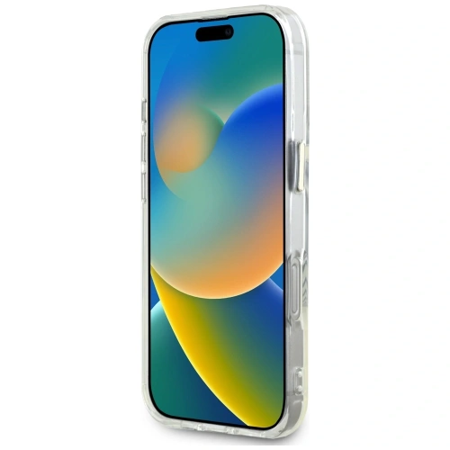 Etui Guess IML Metal Colored Circle Classic Logo MagSafe do Apple iPhone 16 Pro biały