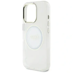 Wholesale Guess IML Metal Colored Circle Classic Logo MagSafe Apple iPhone 16 Pro white - GUE4546 - {ean13} - Hurt