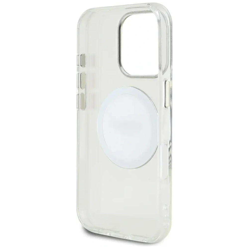 Hurtownia GSM - Guess IML Metal Colorat Cerc Logo Clasic MagSafe Apple iPhone 16 Pro alb - GUE4546 - {ean13} - Hurt