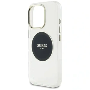 Wholesale Guess IML Metal Colored Circle Classic Logo MagSafe Apple iPhone 16 Pro black - GUE4547 - {ean13} - Hurt