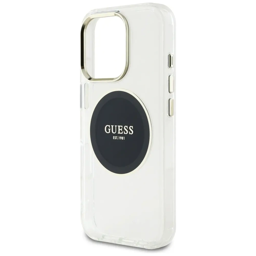 Hurtownia GSM - Guess IML Metal Colorat Cerc Logo Clasic MagSafe Apple iPhone 16 Pro negru - GUE4547 - {ean13} - Hurt