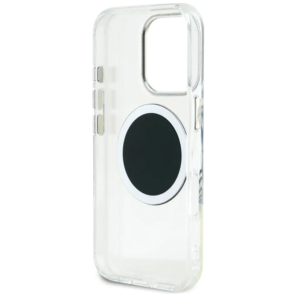 Hurtownia GSM - Guess IML Metal Colorat Cerc Logo Clasic MagSafe Apple iPhone 16 Pro negru - GUE4547 - {ean13} - Hurt