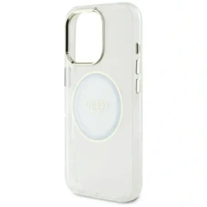Wholesale Guess IML Metal Colored Circle Classic Logo MagSafe Apple iPhone 16 Pro Max white - GUE4548 - {ean13} - Hurt