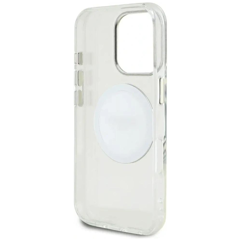 Wholesale Guess IML Metal Colored Circle Classic Logo MagSafe Apple iPhone 16 Pro Max white - GUE4548 - {ean13} - Hurt