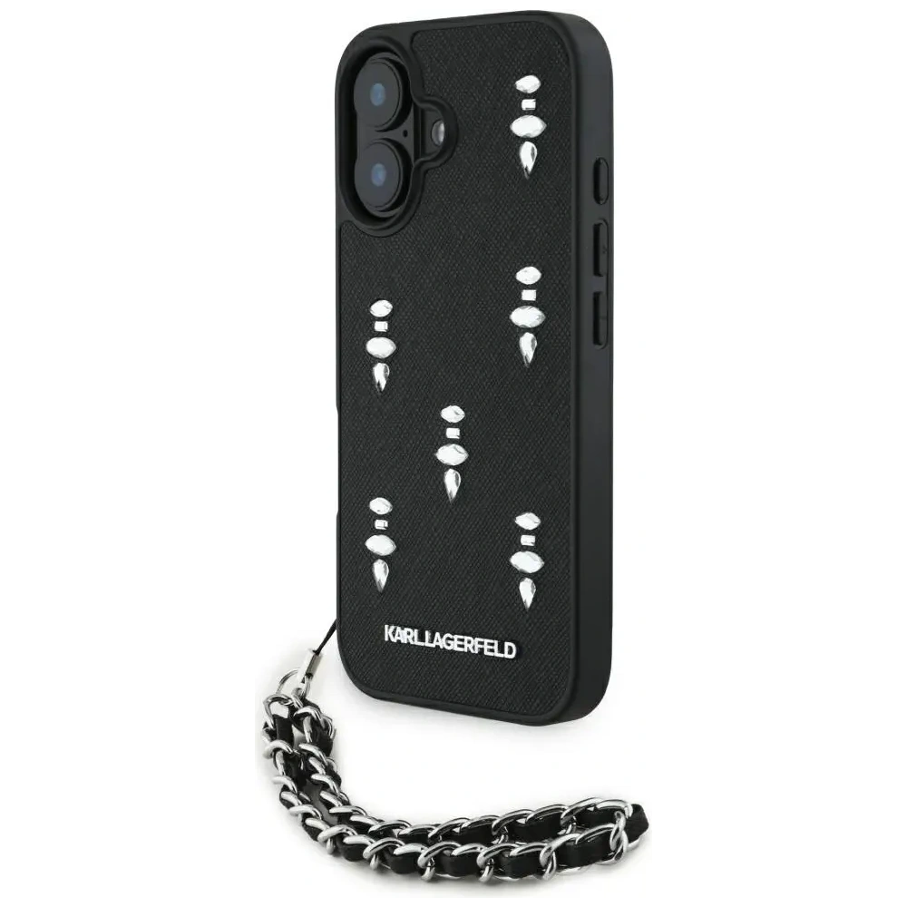 Hurtownia GSM - Etui Karl Lagerfeld Saffiano Crystals w/Chain do Apple iPhone 16 czarny - KLD22031 - {ean13} - Hurt